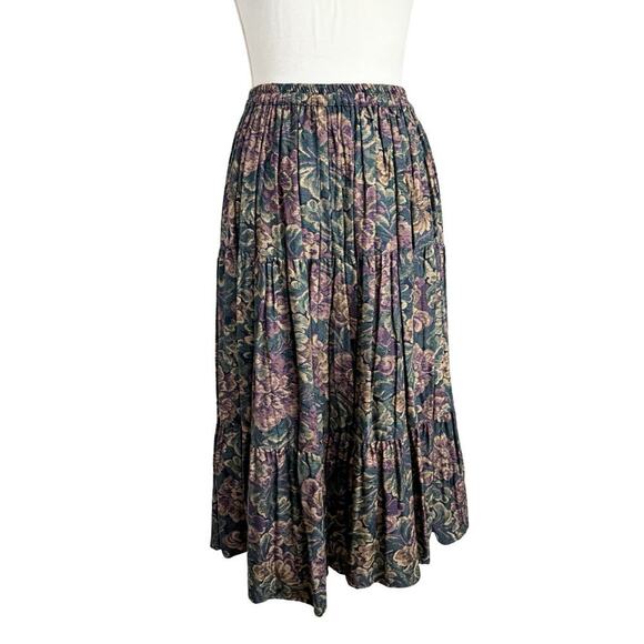 Cactus Flower Dresses & Skirts - Vintage Cactus Flower Floral Tapestry Western Skirt Cottagecore Boho Midi Size S